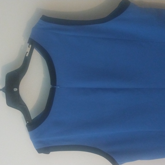 Size 24. Beautiful blue sleeveless dress trimmed in black.  Jessica London - Picture 3 of 5